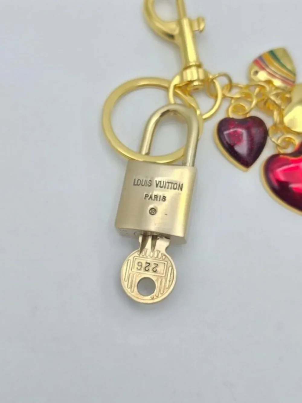 Authentic LV Gold Padlock 🔒Unbranded Heart Keychain Charm for Louis Vuitton Bag